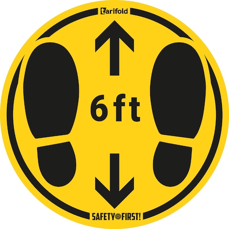 Tarifold Anti-Slip Safety Floor Marking Stickers, Round, 13-3/4", PK10 197856